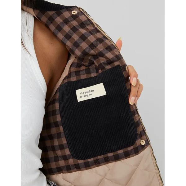 Veste avec col velours côtelé brown