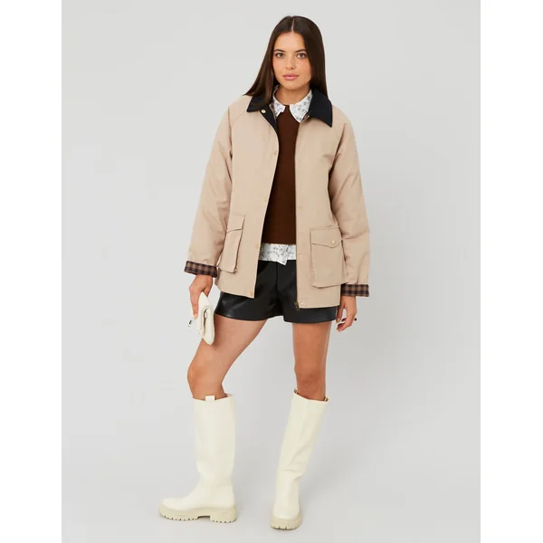 Veste avec col velours côtelé brown