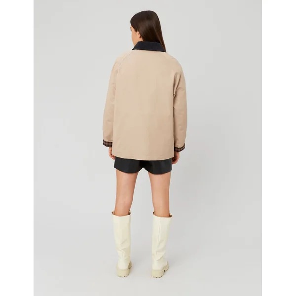 Veste avec col velours côtelé brown