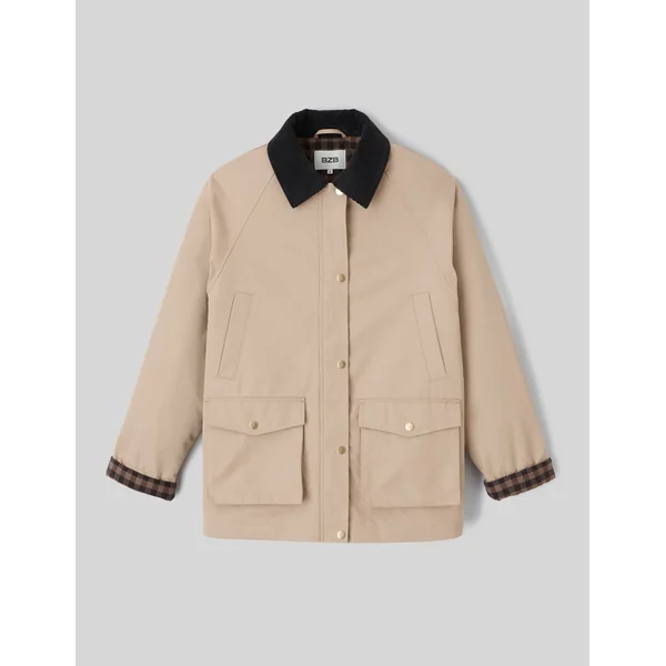 Veste avec col velours côtelé brown