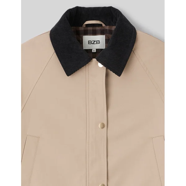 Veste avec col velours côtelé brown