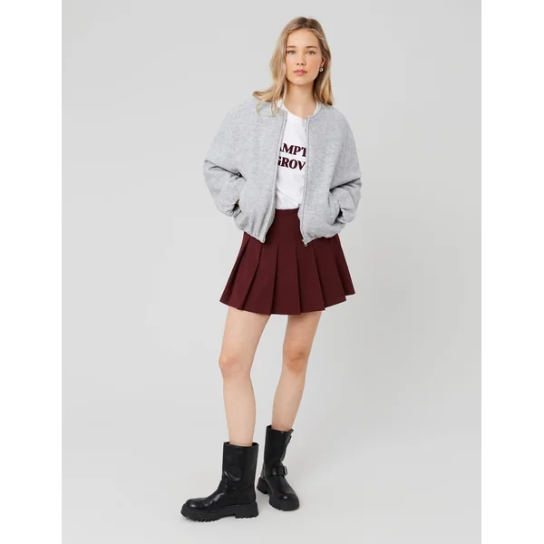 Veste boule en laine Gris clair