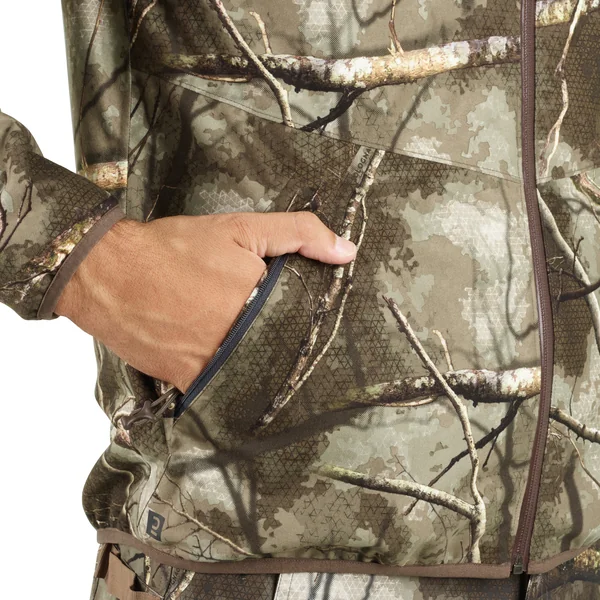Veste chasse 500 Silencieuse Imperméable CAMOUFLAGE TREEMETIC