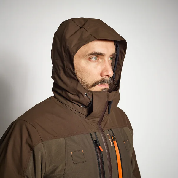 VESTE CHASSE IMPERMÉABLE RENFORT MARRON 900 BÉCASSE