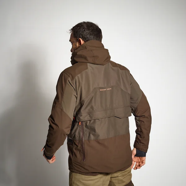 VESTE CHASSE IMPERMÉABLE RENFORT MARRON 900 BÉCASSE