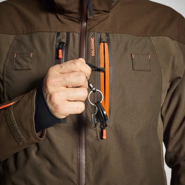 VESTE CHASSE IMPERMÉABLE RENFORT MARRON 900 BÉCASSE