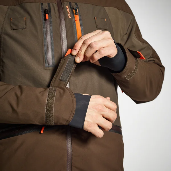 VESTE CHASSE IMPERMÉABLE RENFORT MARRON 900 BÉCASSE