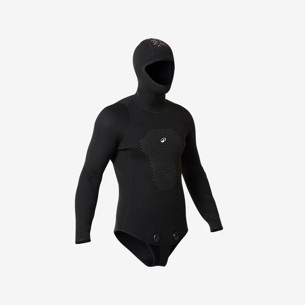 Veste Chasse sous-marine et apnée néoprène Ocena 5mm homme, SPF 500 Noir