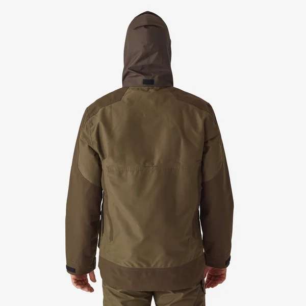Veste de chasse impermeable bois 520 bicolore