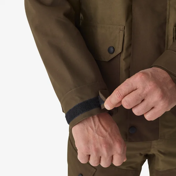 Veste de chasse impermeable bois 520 bicolore