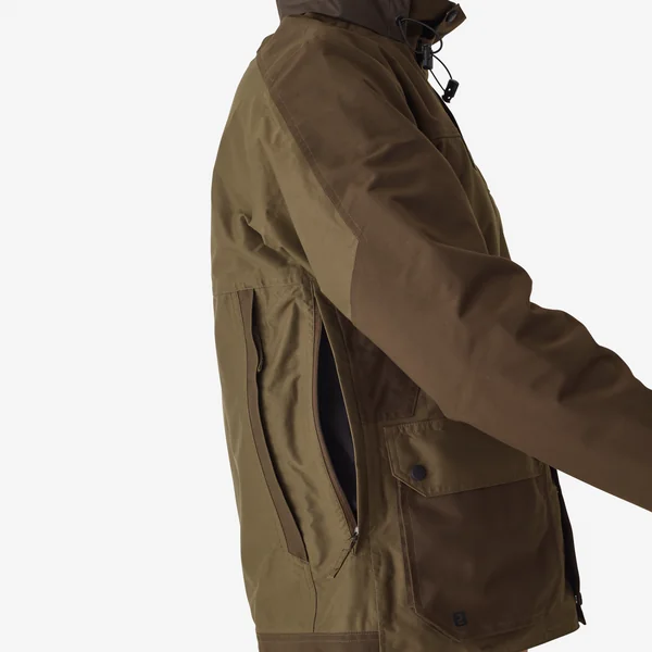 Veste de chasse impermeable bois 520 bicolore