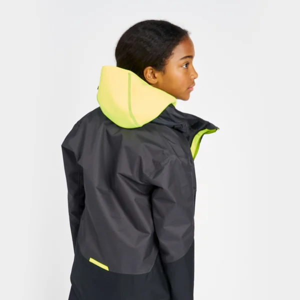 Veste de quart imperméable coupe-vent de voile Enfant SAILING 500 Gris foncé