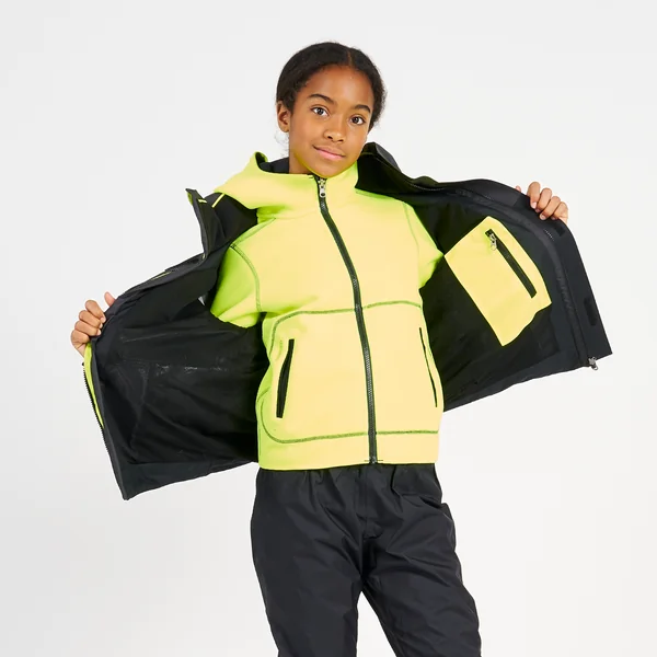Veste de quart imperméable coupe-vent de voile Enfant SAILING 500 Gris foncé