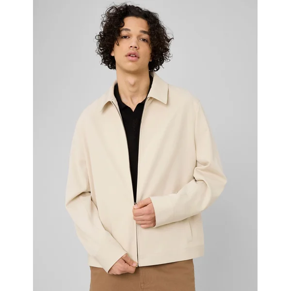 Veste de ville zippée Blanc cassé