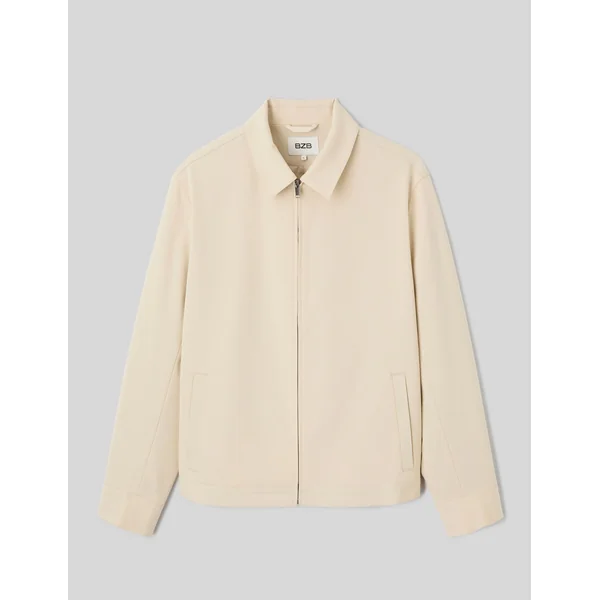 Veste de ville zippée Blanc cassé
