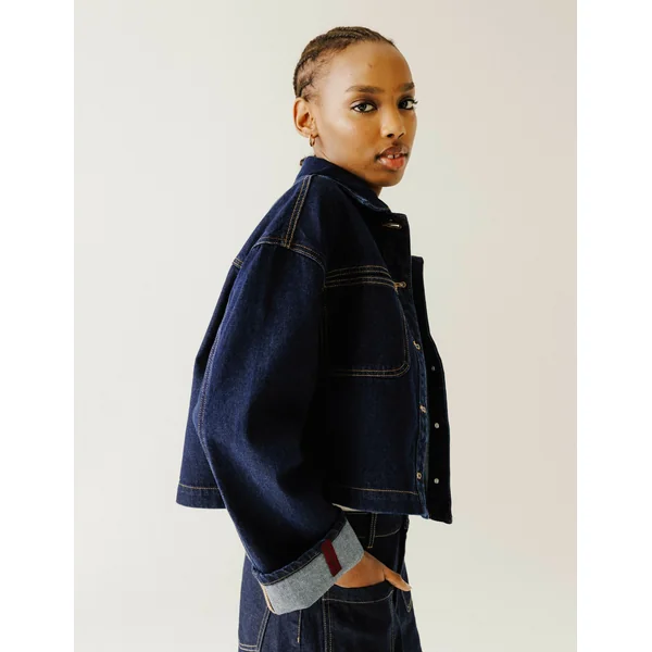 Veste en jean brut Bleu moyen