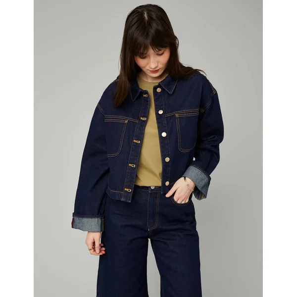 Veste en jean brut Bleu moyen