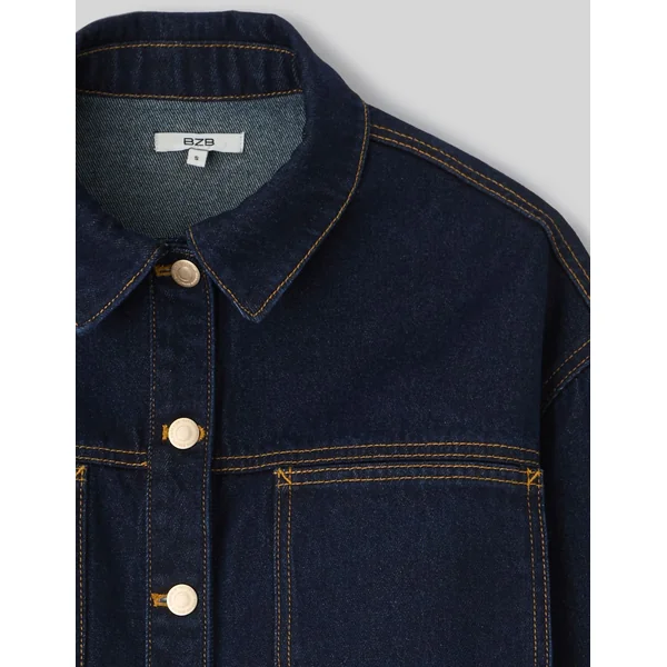 Veste en jean brut Bleu moyen