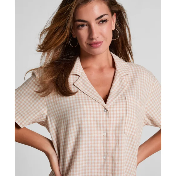 Veste en lin à carreaux - Blanc