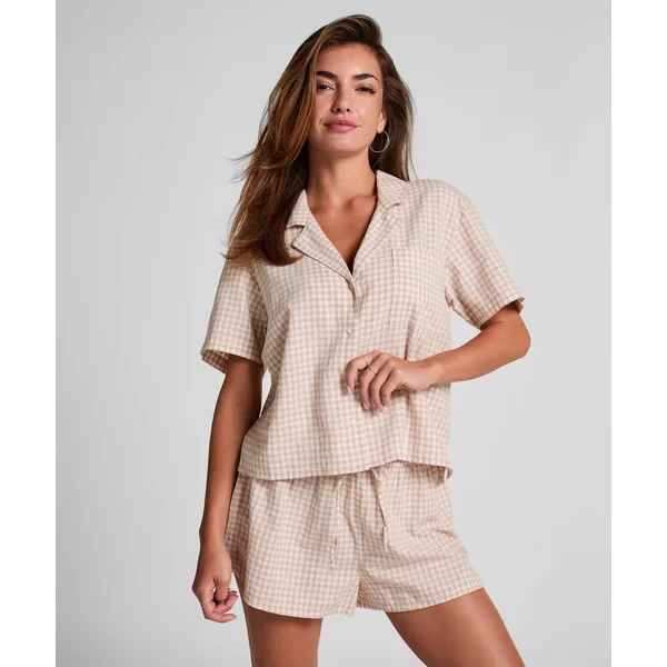 Veste en lin à carreaux - Blanc