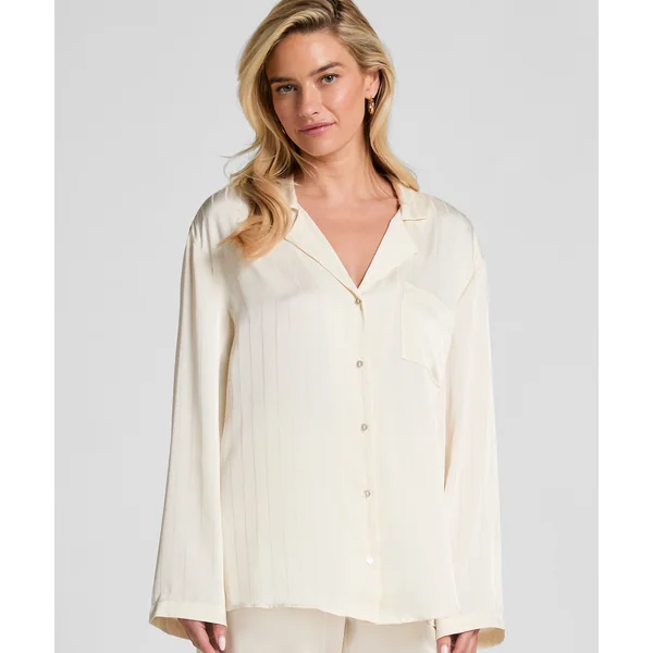 Veste en satin à rayures - Blanc