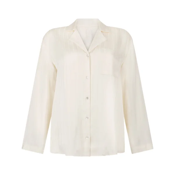 Veste en satin à rayures - Blanc