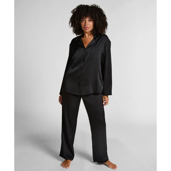 Veste en satin à rayures - Noir