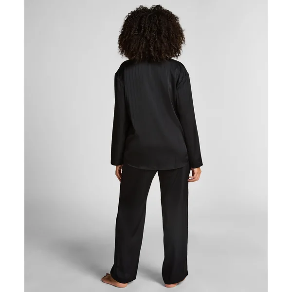 Veste en satin à rayures - Noir