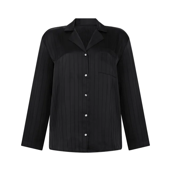 Veste en satin à rayures - Noir