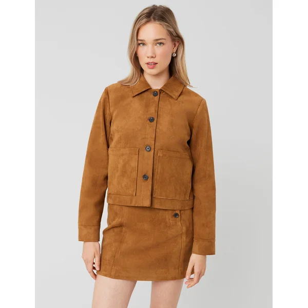 Veste en suédine Marron