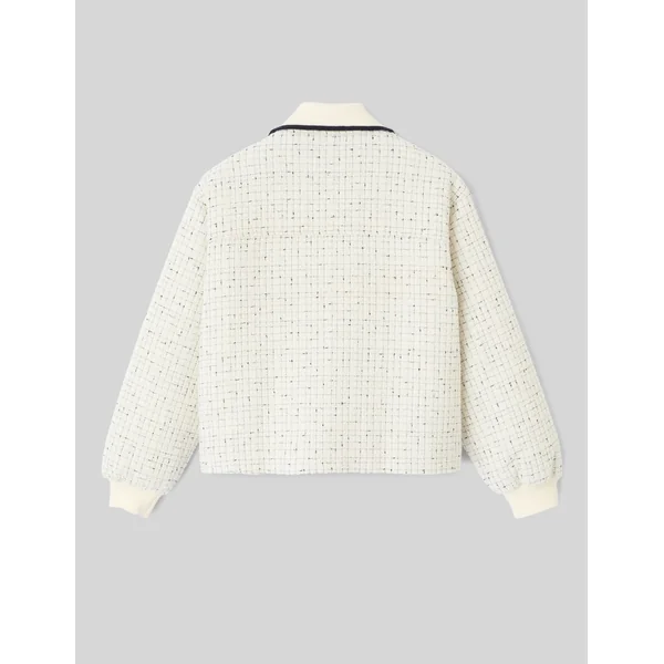 Veste en tweed col contrasté Blanc écru