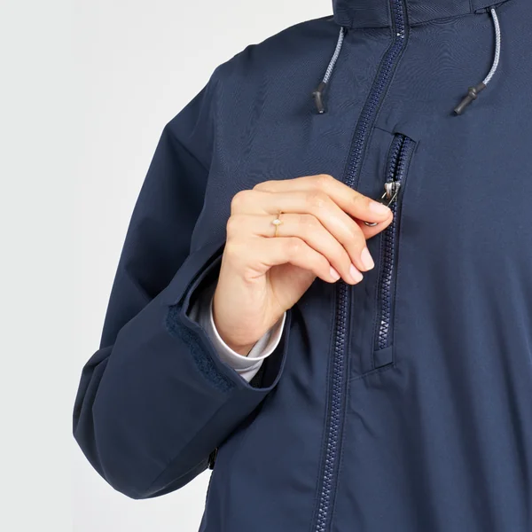 Veste imperméable coupe-vent de voile femme sailing 500 bleu marine