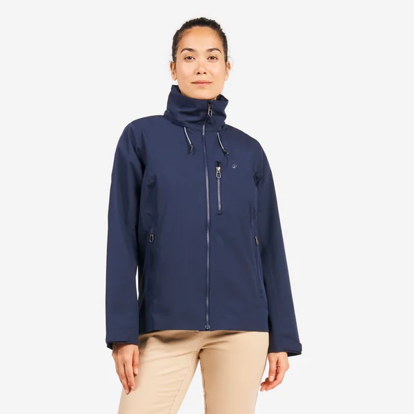 Veste imperméable coupe-vent de voile femme sailing 500 bleu marine