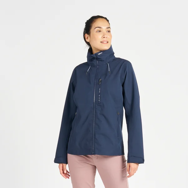 Veste imperméable coupe-vent de voile femme sailing 500 bleu marine