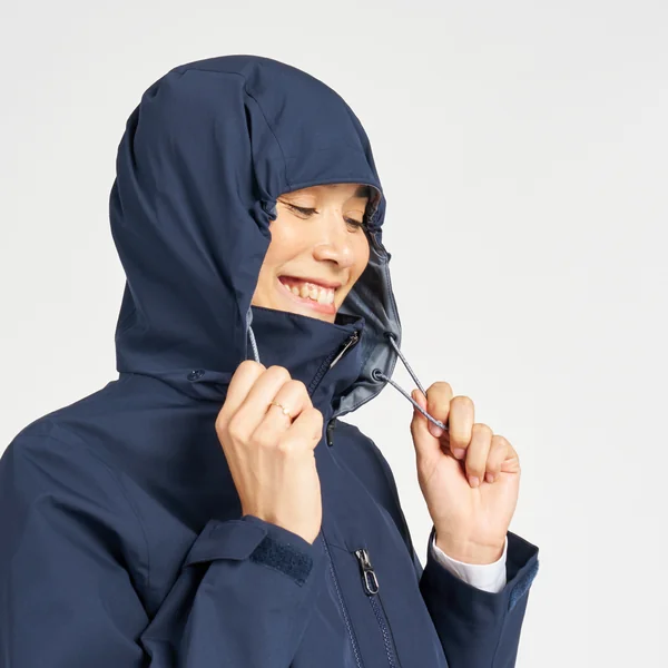 Veste imperméable coupe-vent de voile femme sailing 500 bleu marine