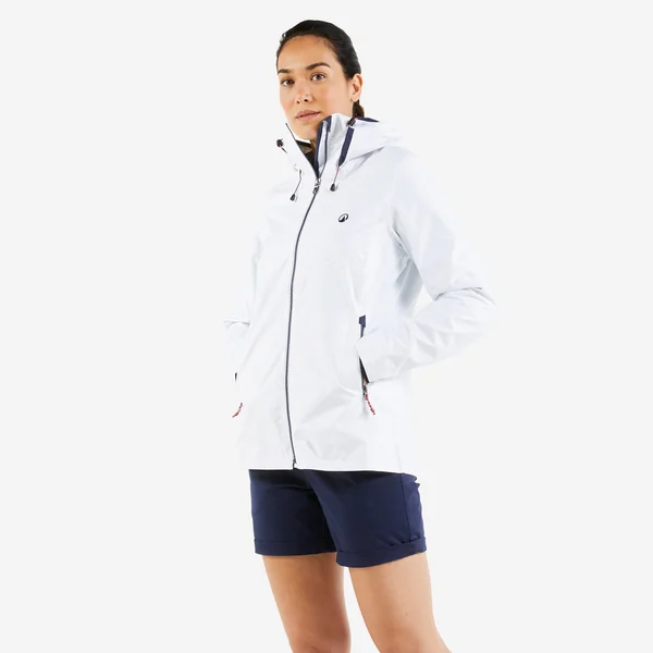 Veste imperméable et coupe vent de voile femme, 100 blanche