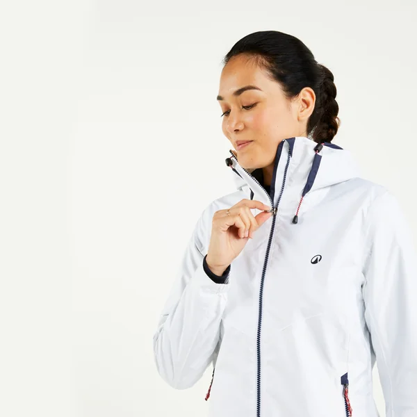 Veste imperméable et coupe vent de voile femme, 100 blanche