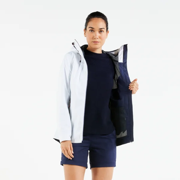 Veste imperméable et coupe vent de voile femme, 100 blanche