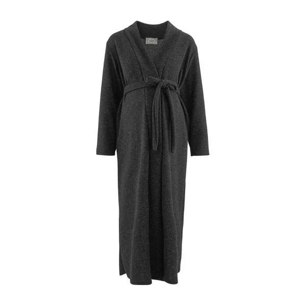 Veste longue grossesse noire Cache Coeur Lingerie Sweethome en viscose Cache Coeur