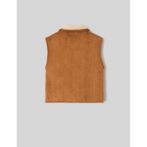 Veste sans manches suédine camel