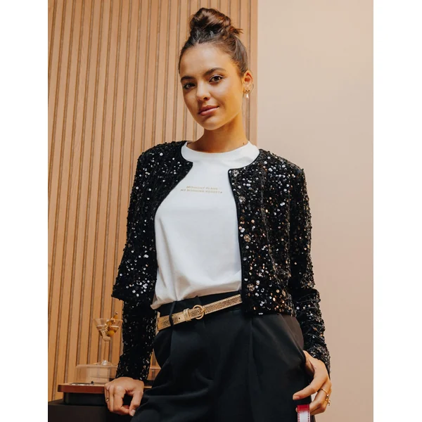 Veste sequins Noir