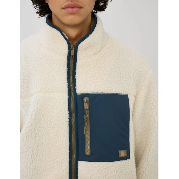 Veste sherpa zippée Blanc écru