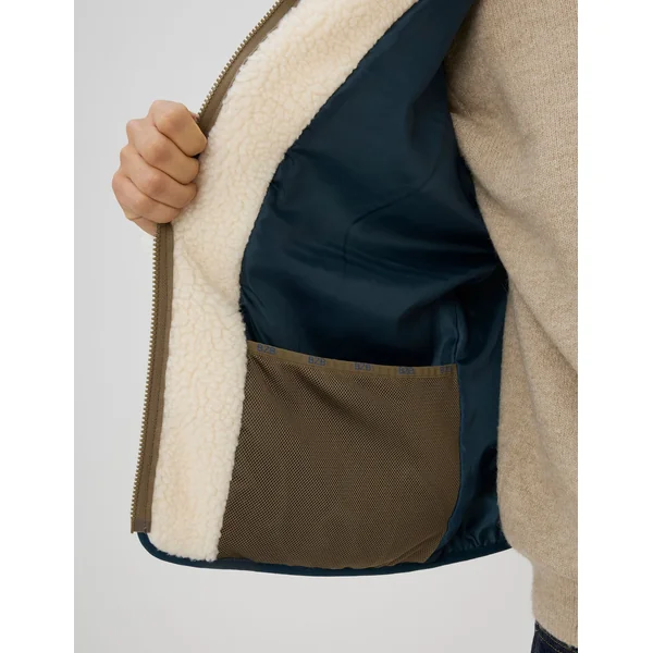 Veste sherpa zippée Blanc écru