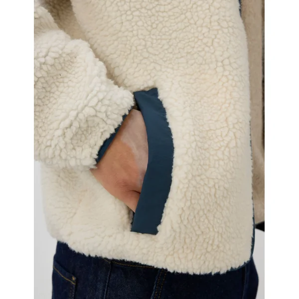 Veste sherpa zippée Blanc écru