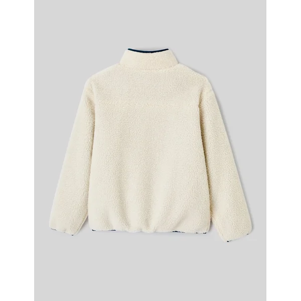 Veste sherpa zippée Blanc écru