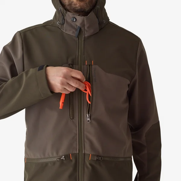 VESTE SOFTSHELL CHASSE MARRON 500