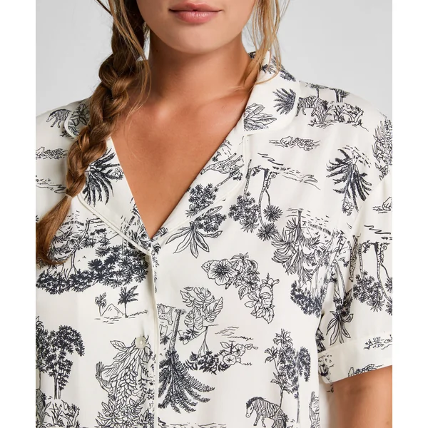 Veste tissée à manches courtes - Blanc
