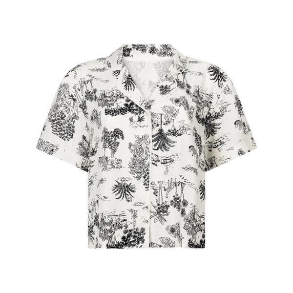 Veste tissée à manches courtes - Blanc