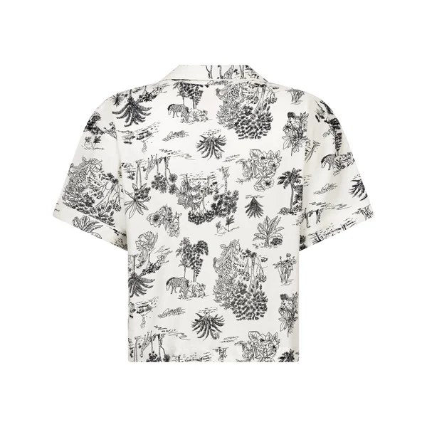 Veste tissée à manches courtes - Blanc