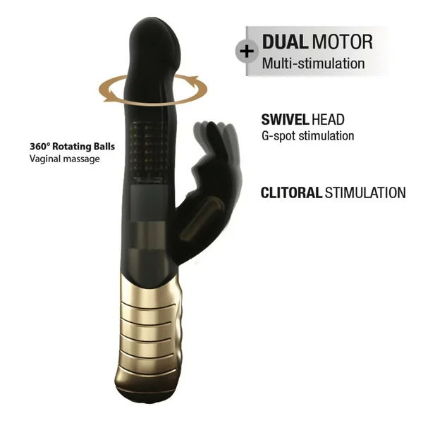 Vibromasseur/rabbit BABY RABBIT BLACK & GOLD 2.0 - RECHARGEABLE - Noir Dorcel Dorcel